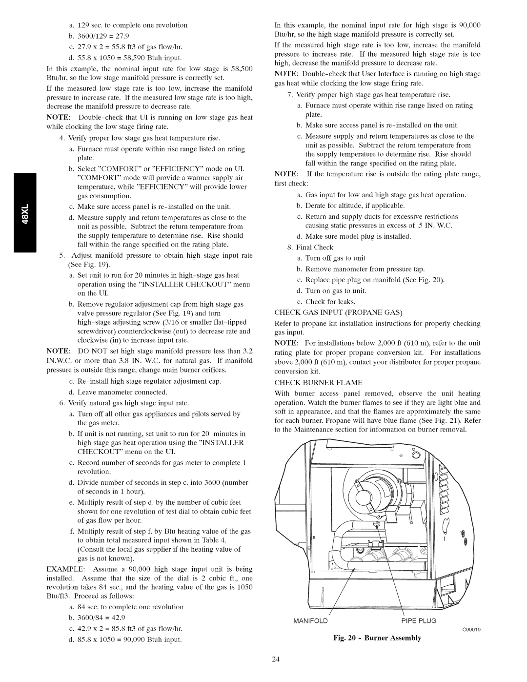 Carrier 48XL installation instructions d. Make sure model plug is installed 