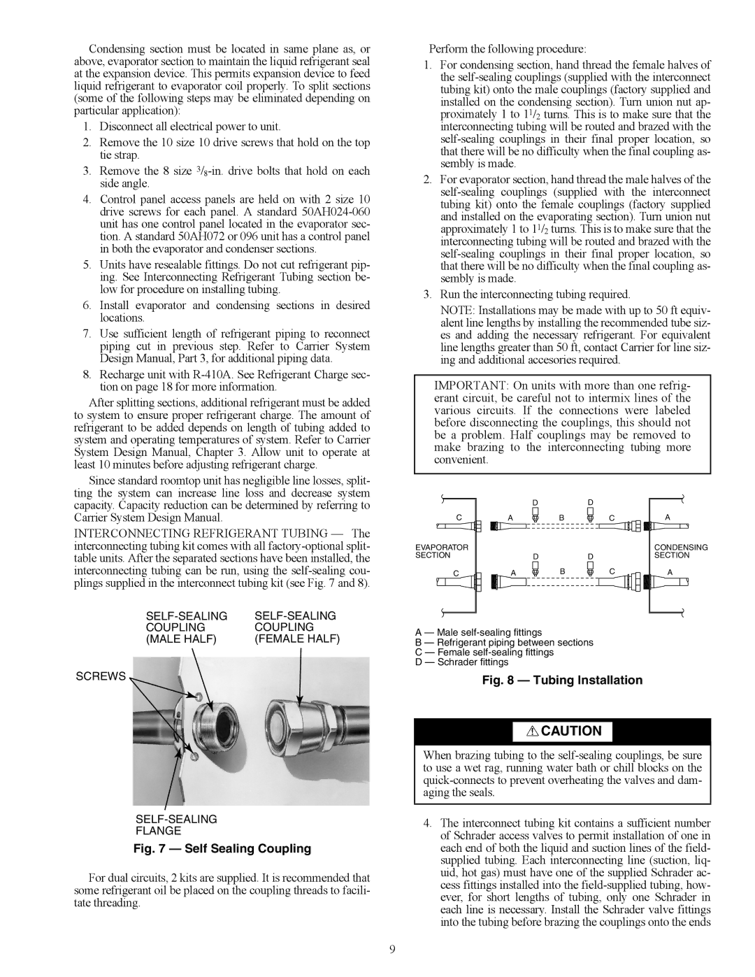 Carrier 50AH024-096 specifications FLANGEa50-8551, A50-8552 