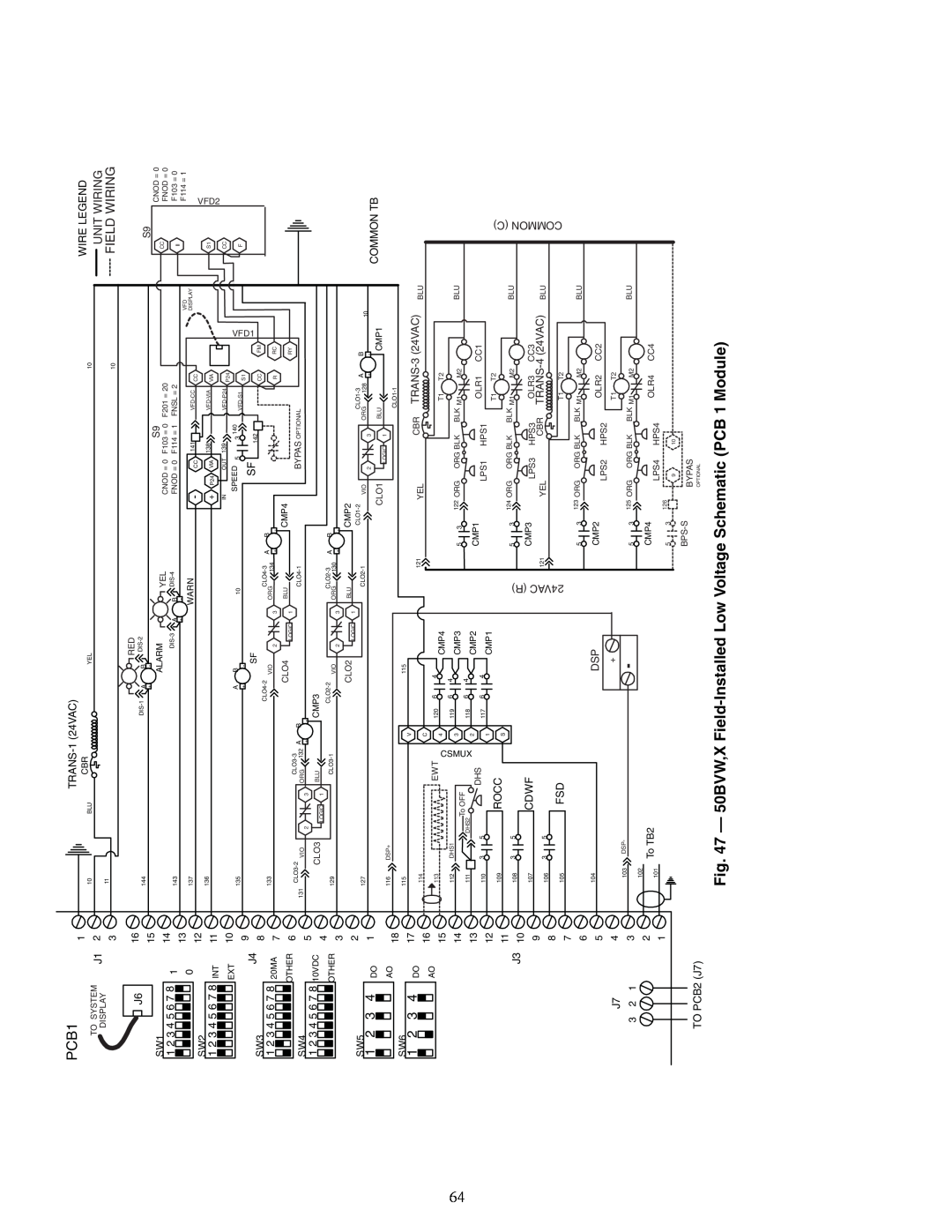 Carrier 50BV020-064 specifications PCB1, Field Wiring 