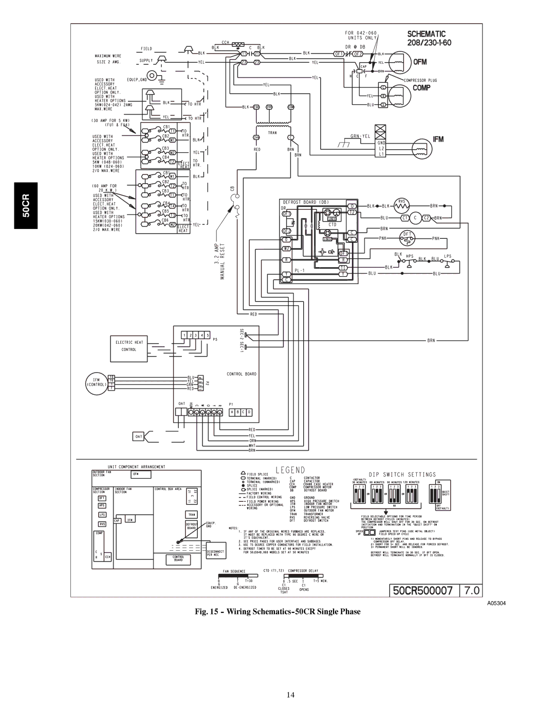 Carrier installation instructions Wiring Schematics-50CR Single Phase 