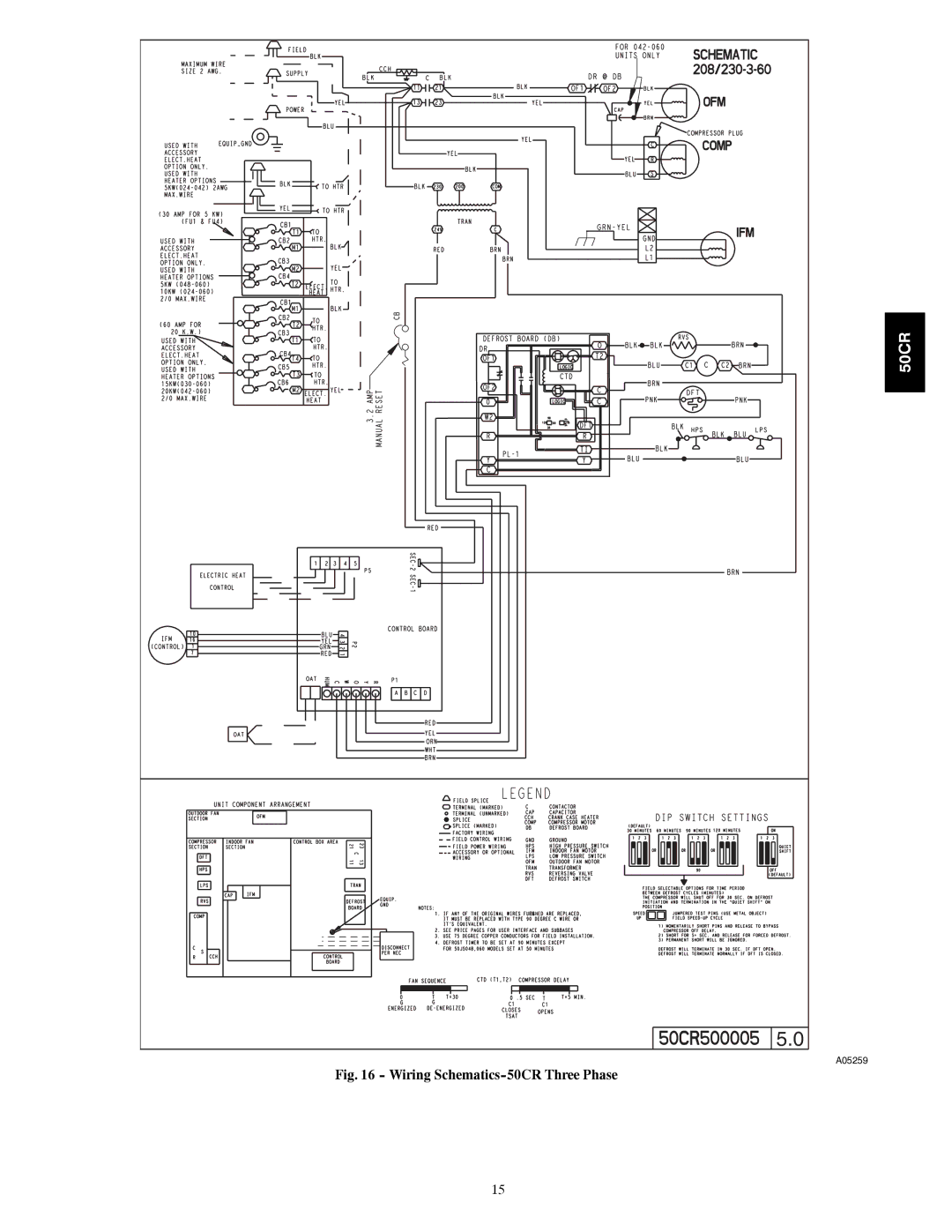 Carrier installation instructions Wiring Schematics-50CR Three Phase 