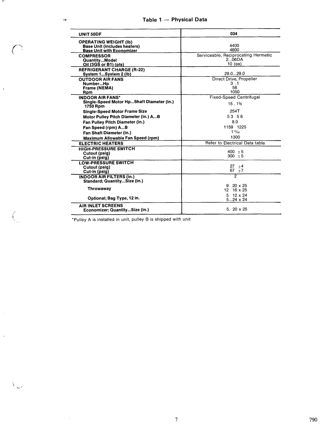 Carrier 50DF034 manual 