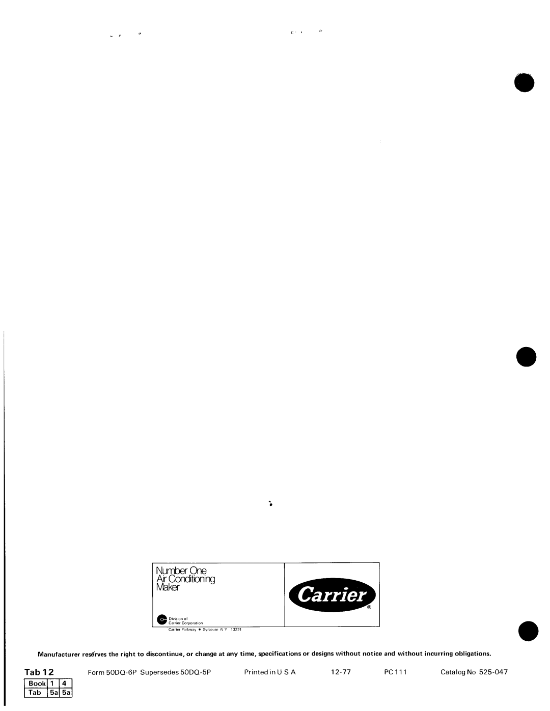 Carrier 50DQ manual 