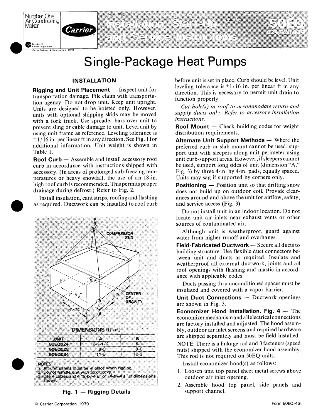 Carrier 50EQ manual 