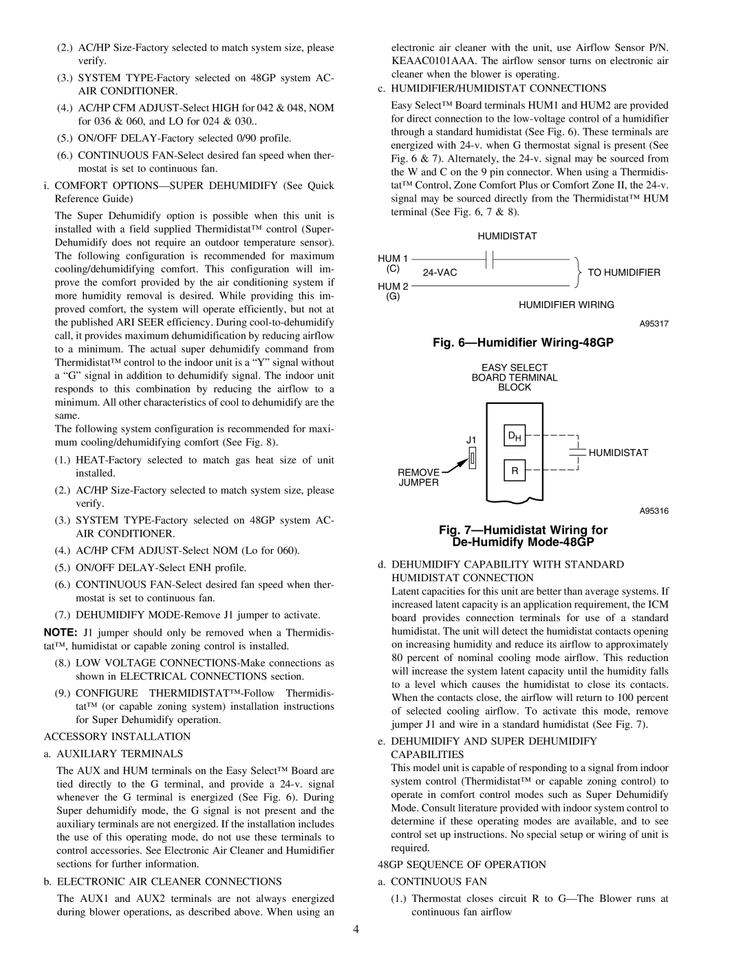 Carrier 50GL 024-060, 48JZ (N) 024-060, 50JZ 024-060 AIR Conditioner, Accessory Installation, 48GP Sequence of Operation 