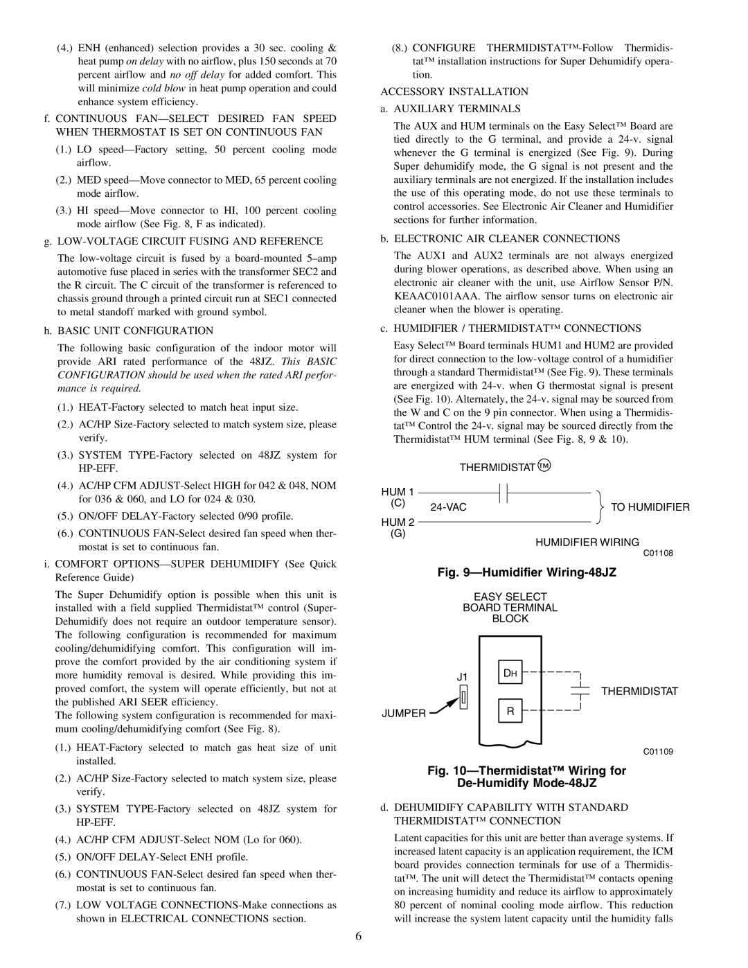 Carrier 48GP (N) 024-060, 50GL 024-060, 48JZ (N) 024-060, 50JZ 024-060 operating instructions Humidifier Wiring-48JZ 