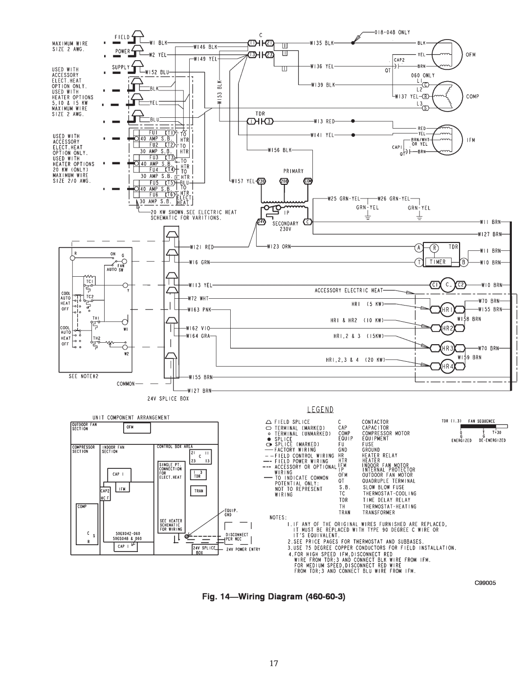 Carrier 50GX, 50GS instruction manual WiringDiagram, C99005 