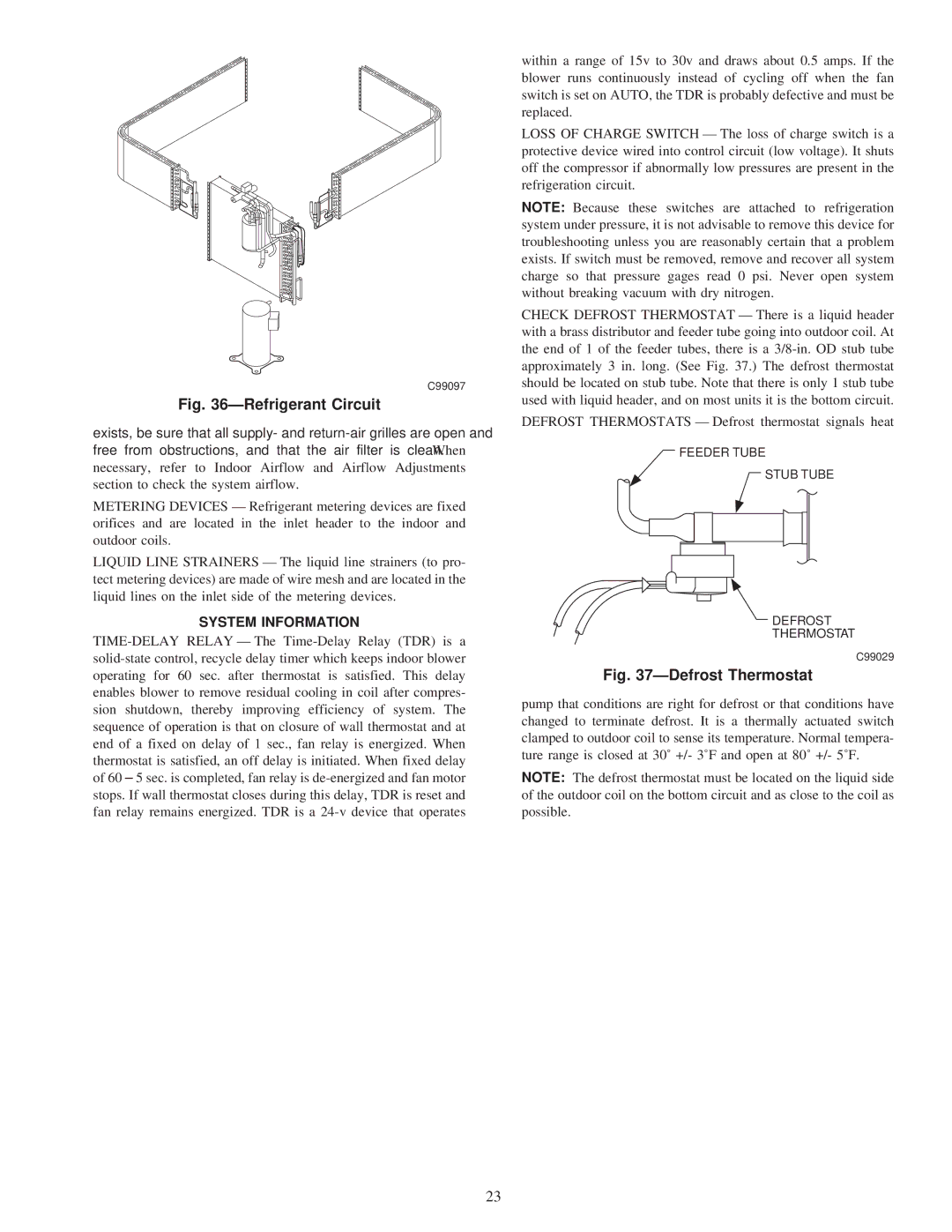 Carrier 50JS instruction manual System Information, C99097, C99029 