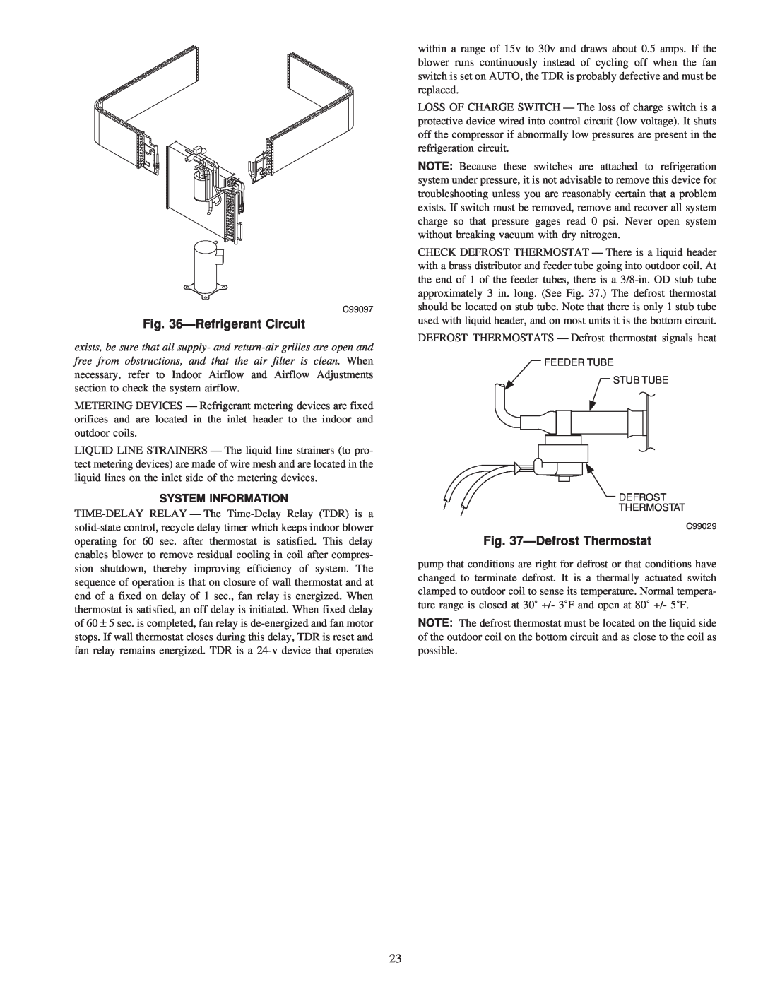Carrier 50JS instruction manual ÐRefrigerant Circuit, ÐDefrost Thermostat, System Information 