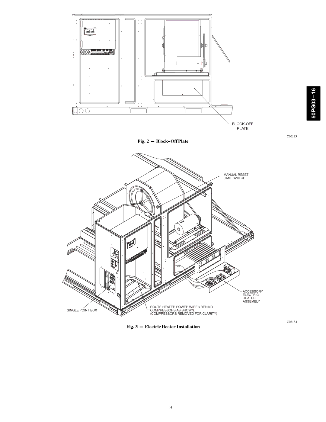 Carrier 50PG03-16 installation instructions Block−Off Plate 