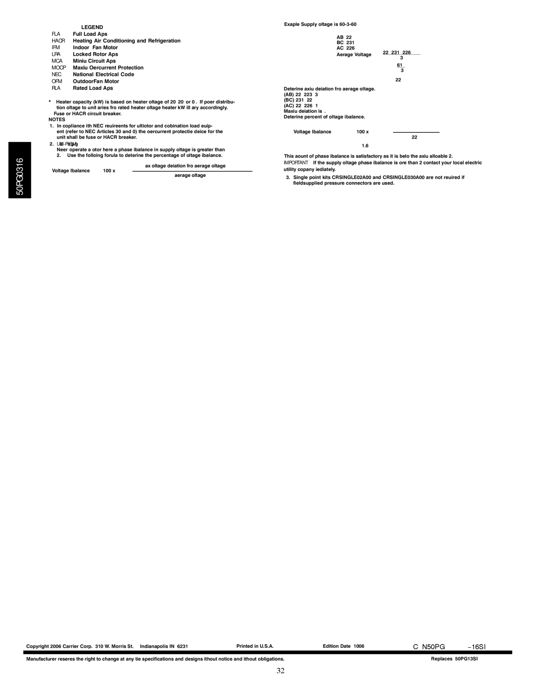 Carrier 50PG03-16 installation instructions Catalog No50PG−16SI 