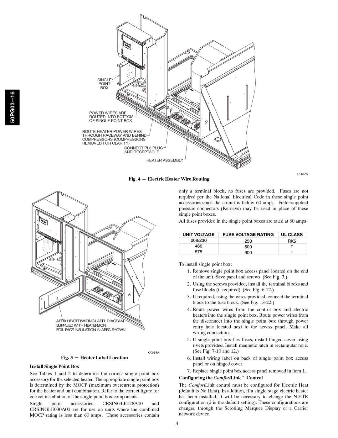 Carrier 50PG03-16 installation instructions Electric Heater Wire Routing 