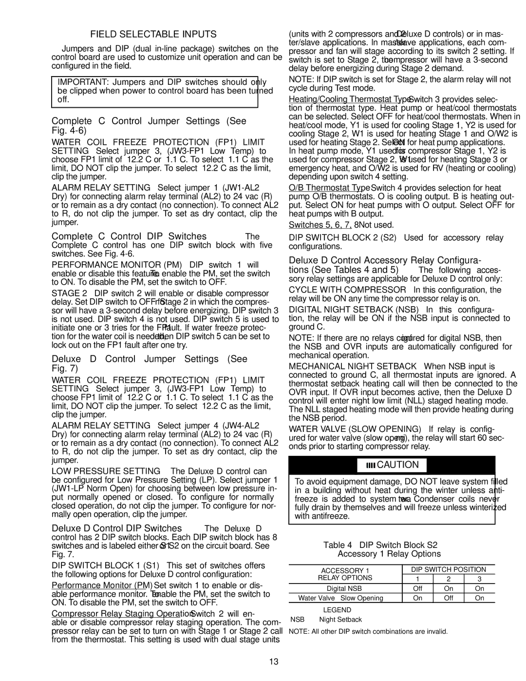 Carrier 50PSW036-360 specifications Field Selectable Inputs, Complete C Control Jumper Settings See Fig 