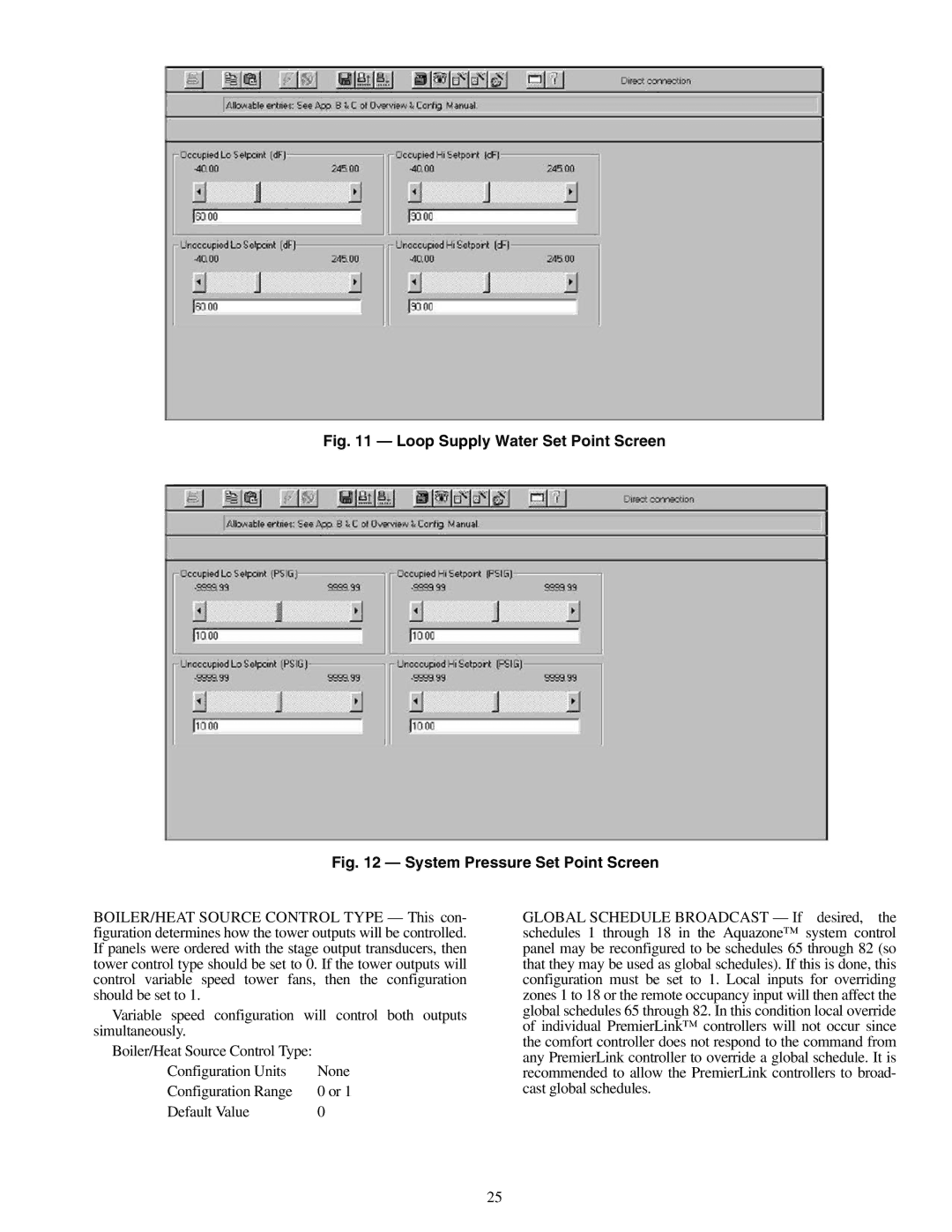 Carrier 50RLP installation instructions Loop Supply Water Set Point Screen 