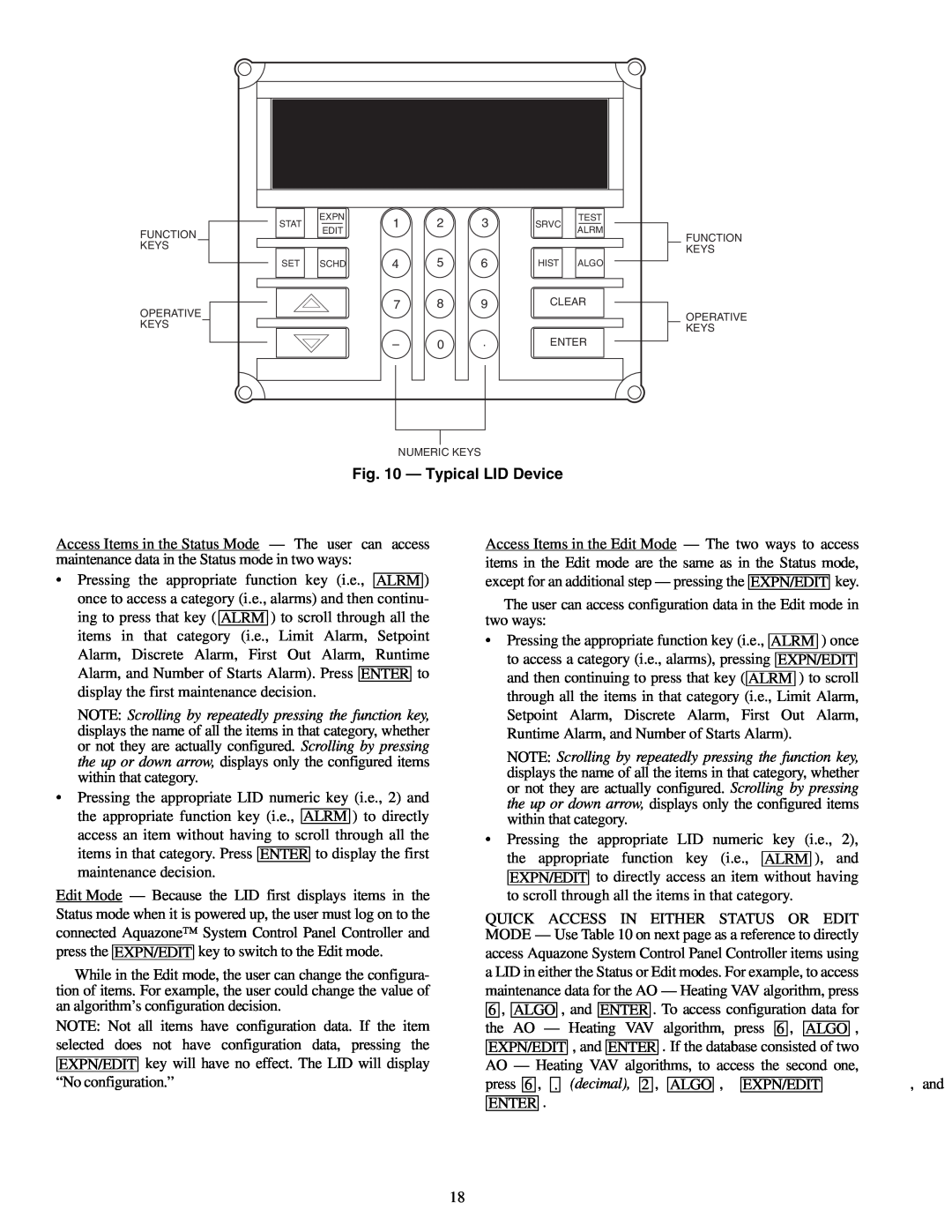 Carrier 50RLP installation instructions Typical LID Device 