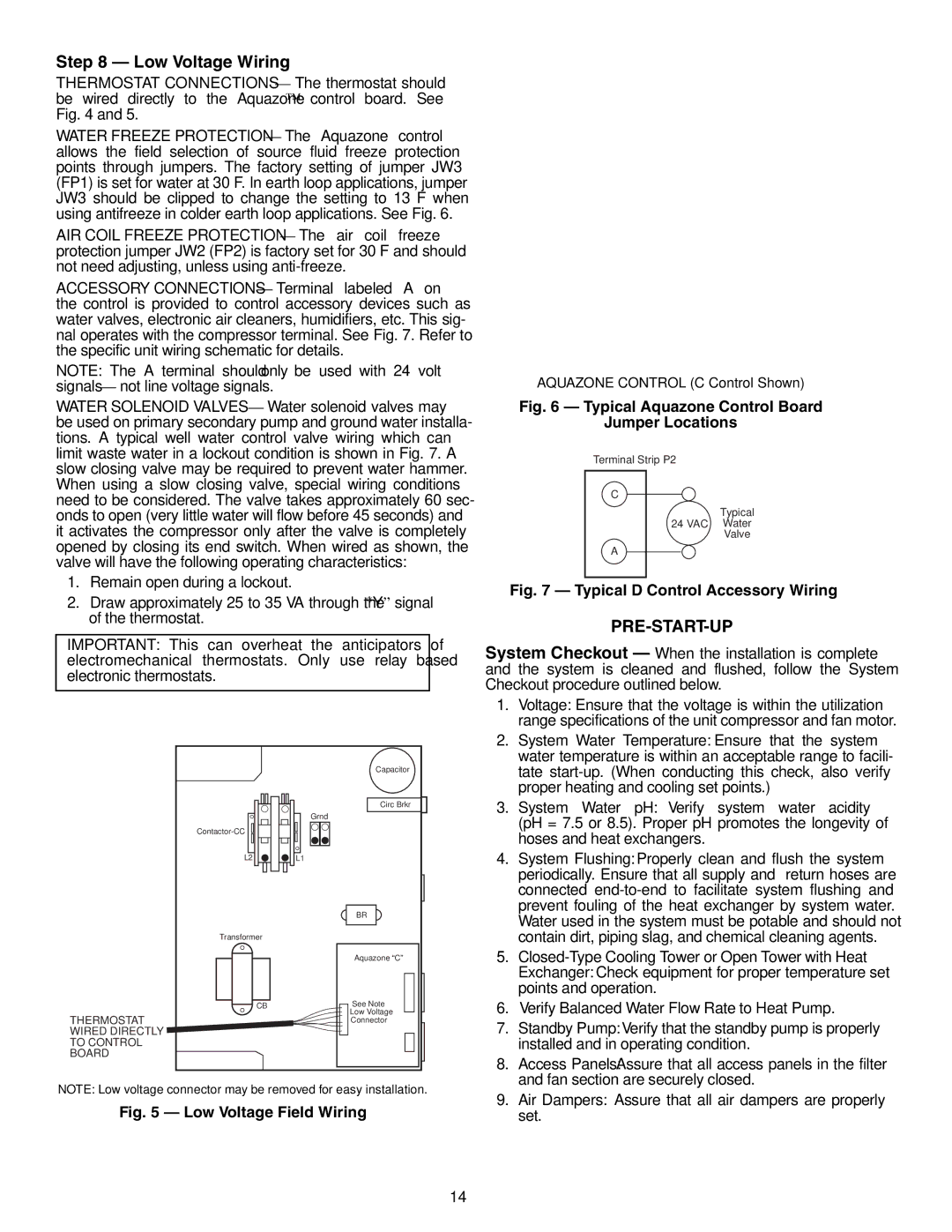 Carrier 50RTG specifications Low Voltage Wiring, Pre-Start-Up 