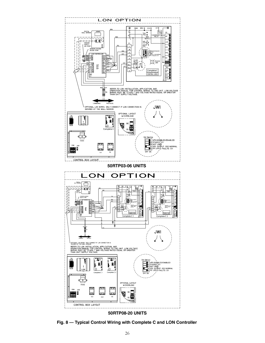 Carrier 50RTP03-20 specifications 50RTP03-06 Units, 50RTP08-20 Units 