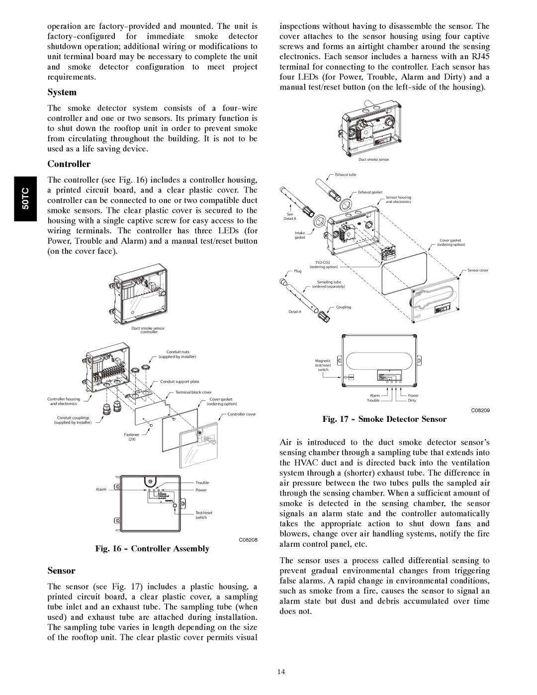 Carrier 50TCA04-A07 appendix System, Controller, Sensor 