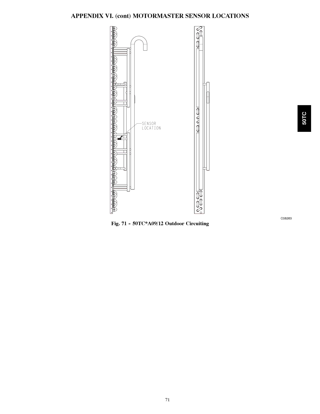 Carrier 50TCA04-A07 appendix Appendix VI. cont Motormaster Sensor Locations 