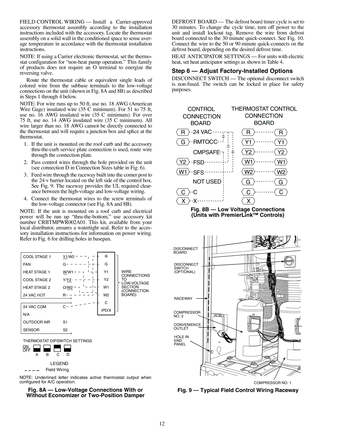 Carrier 50TFQ008-012 specifications Adjust Factory-Installed Options 