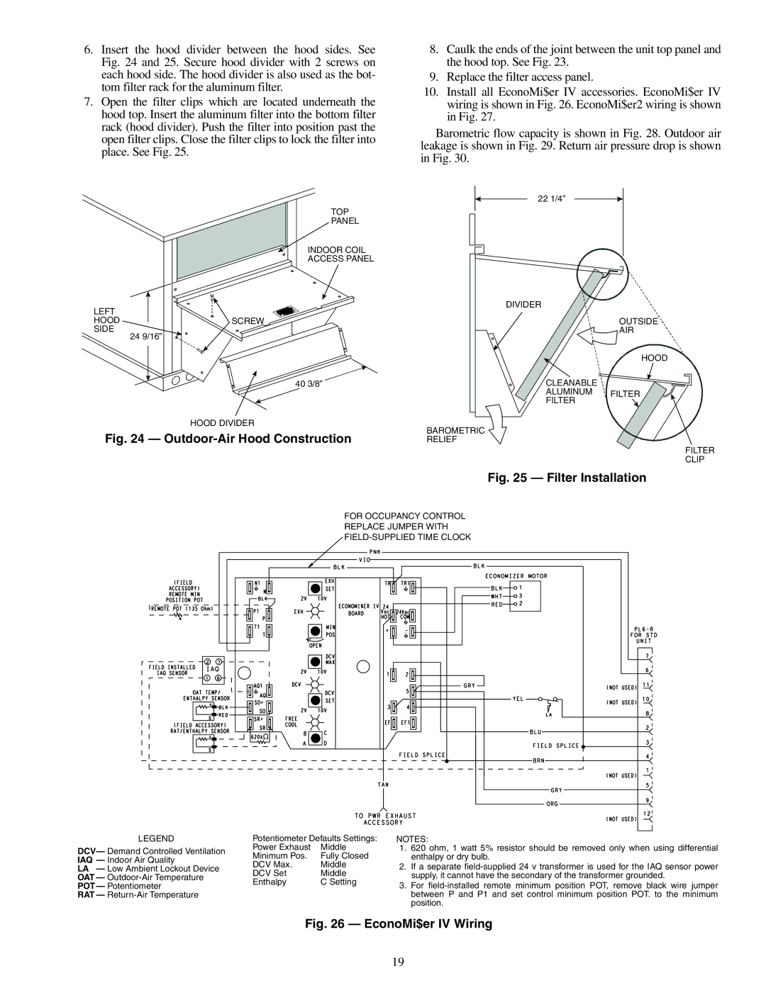 Carrier 50TFQ008-012 specifications Outdoor-Air Hood Construction 