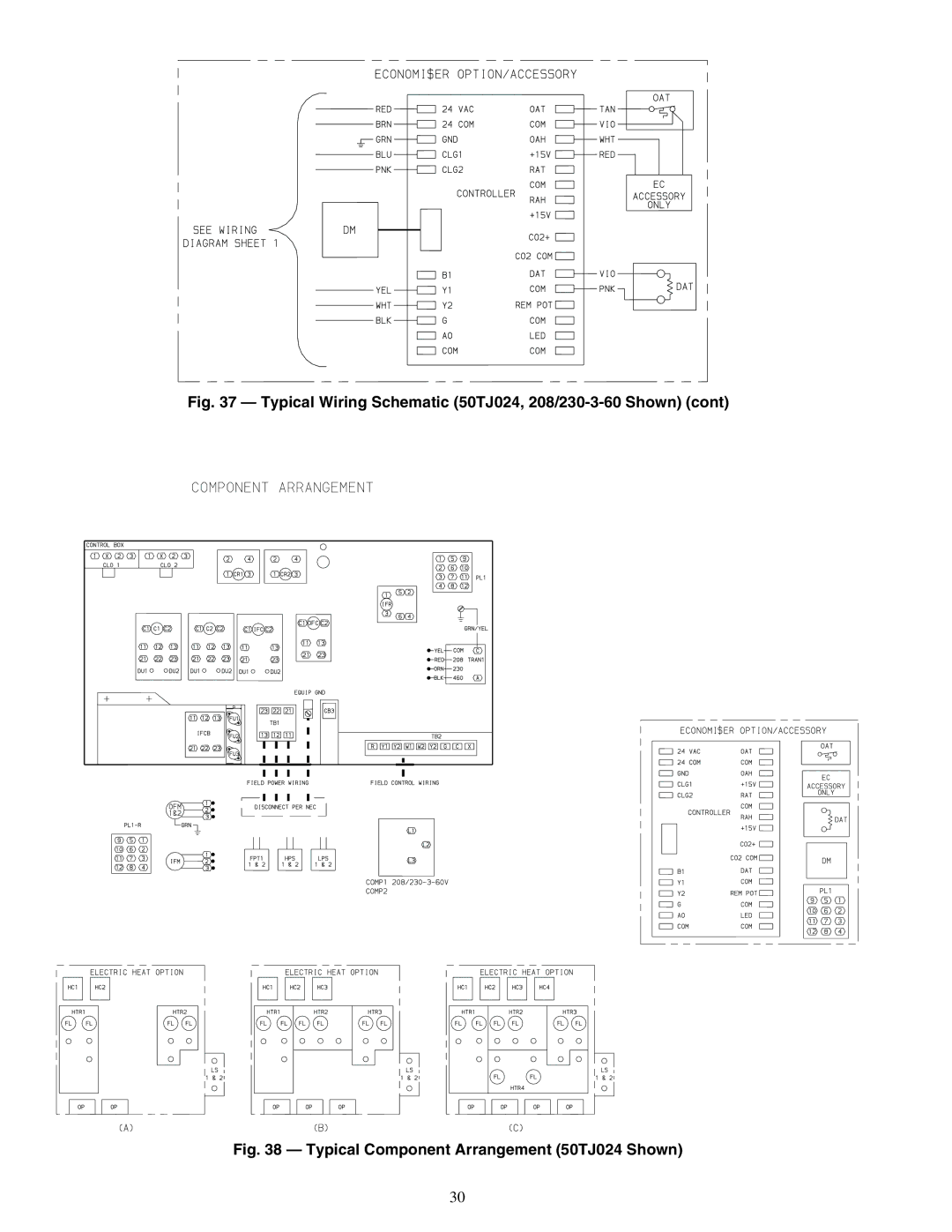 Carrier 50TJ016-028 specifications Typical Component Arrangement 50TJ024 Shown 