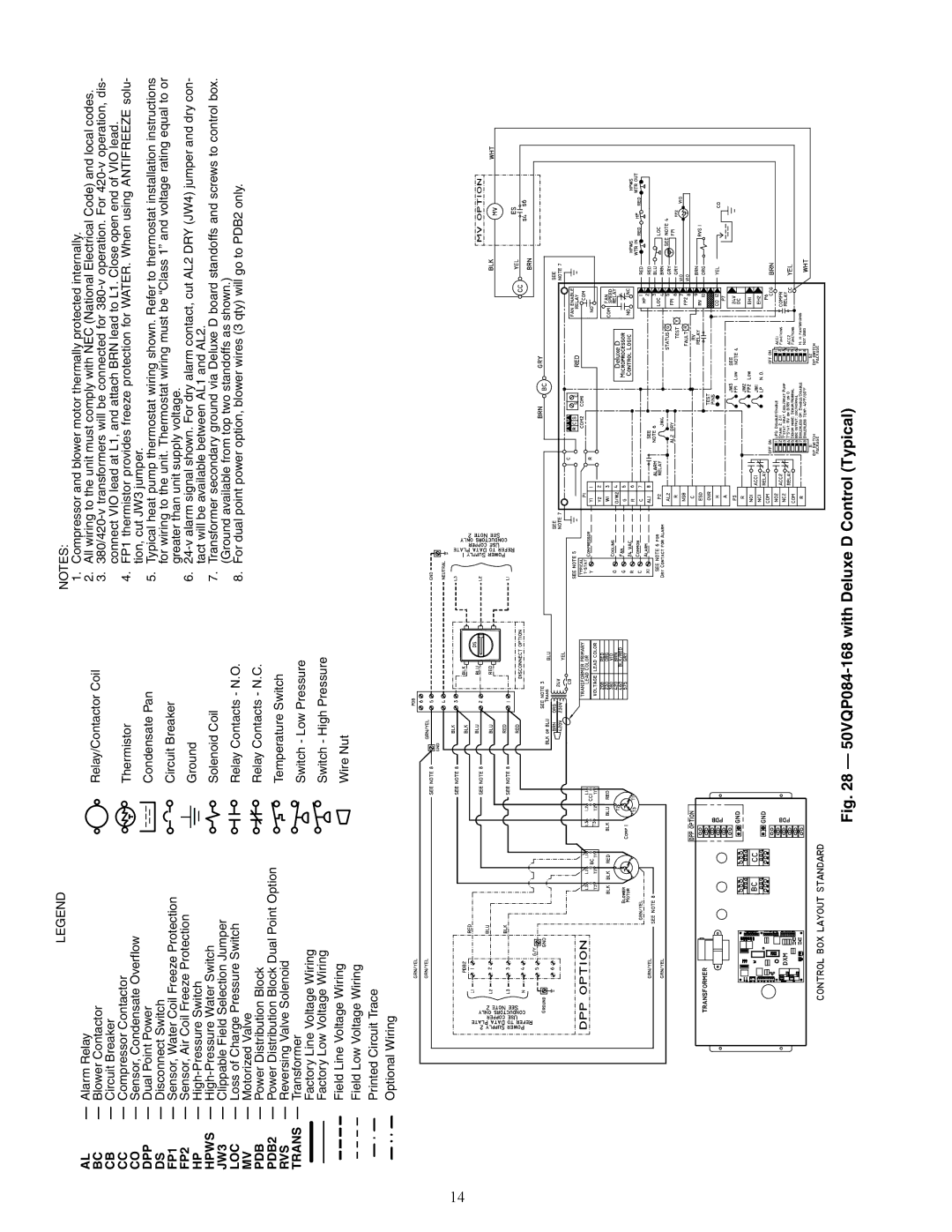 Carrier 50VQP084-300 specifications A50-8439, 50VQP084-168 with Deluxe D Control Typical 