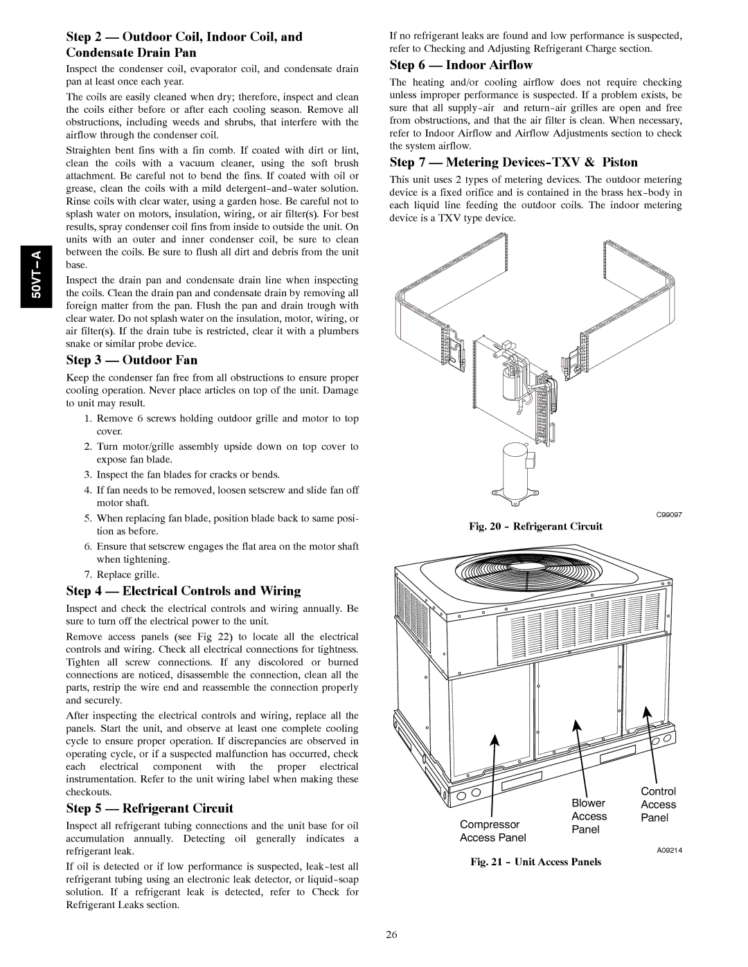 Carrier 50VT-A Outdoor Coil, Indoor Coil, and Condensate Drain Pan, Outdoor Fan, Electrical Controls and Wiring 