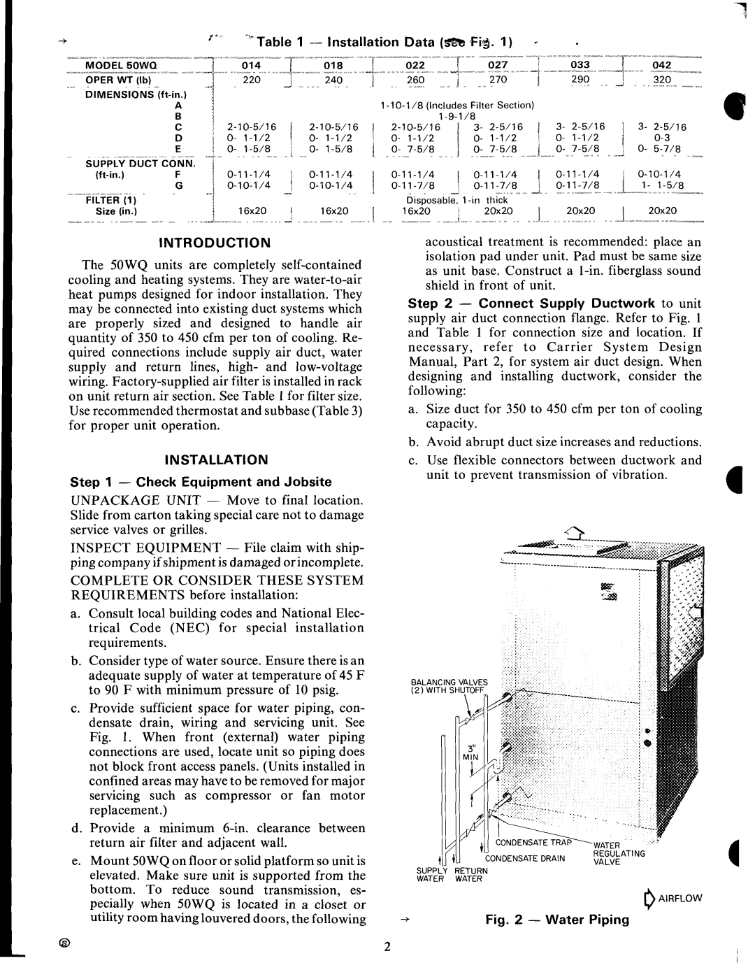 Carrier 50WQ manual 