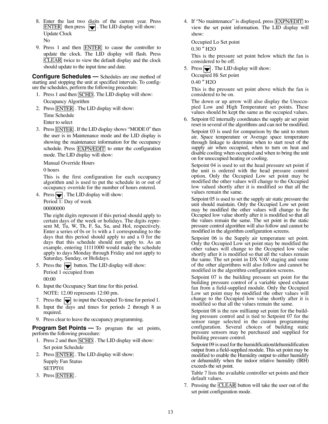 Carrier 50XJ064-104 specifications SETPT01 