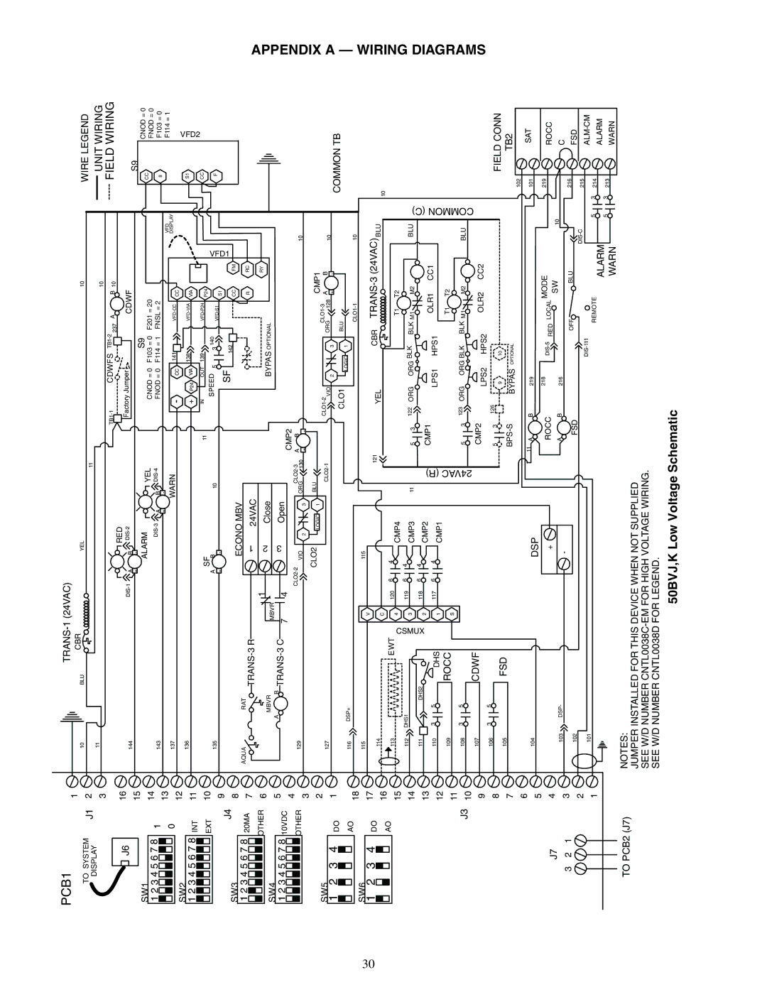 Carrier 50XJ064-104 specifications 50BVJ,K Low Voltage Schematic, Unit Wiring 