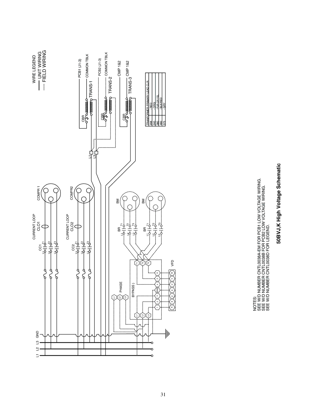 Carrier 50XJ064-104 specifications 50BVJ,K High Voltage Schematic 