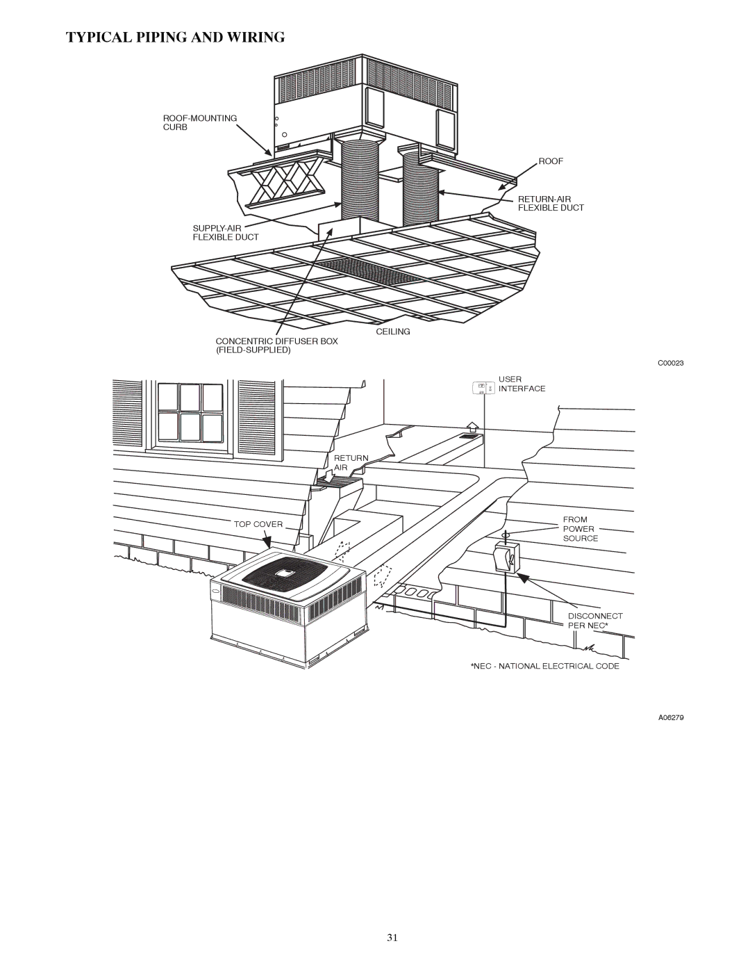 Carrier 50XT manual Typical Piping and Wiring 