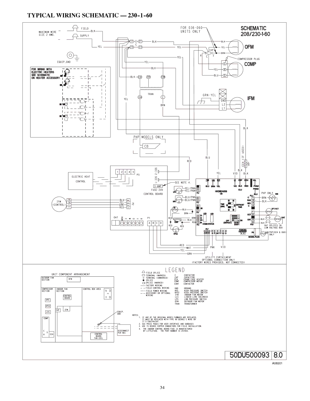 Carrier 50XT manual Typical Wiring Schematic 