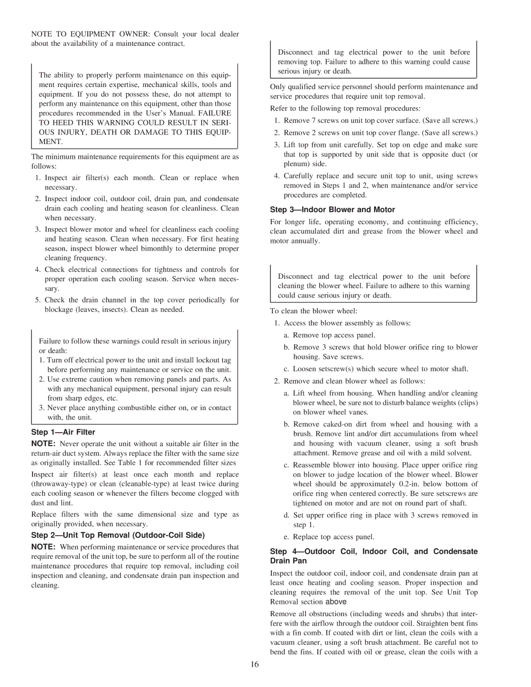 Carrier 50ZH024-060 instruction manual ÐAir Filter, ÐUnit Top Removal Outdoor-Coil Side, ÐIndoor Blower and Motor 