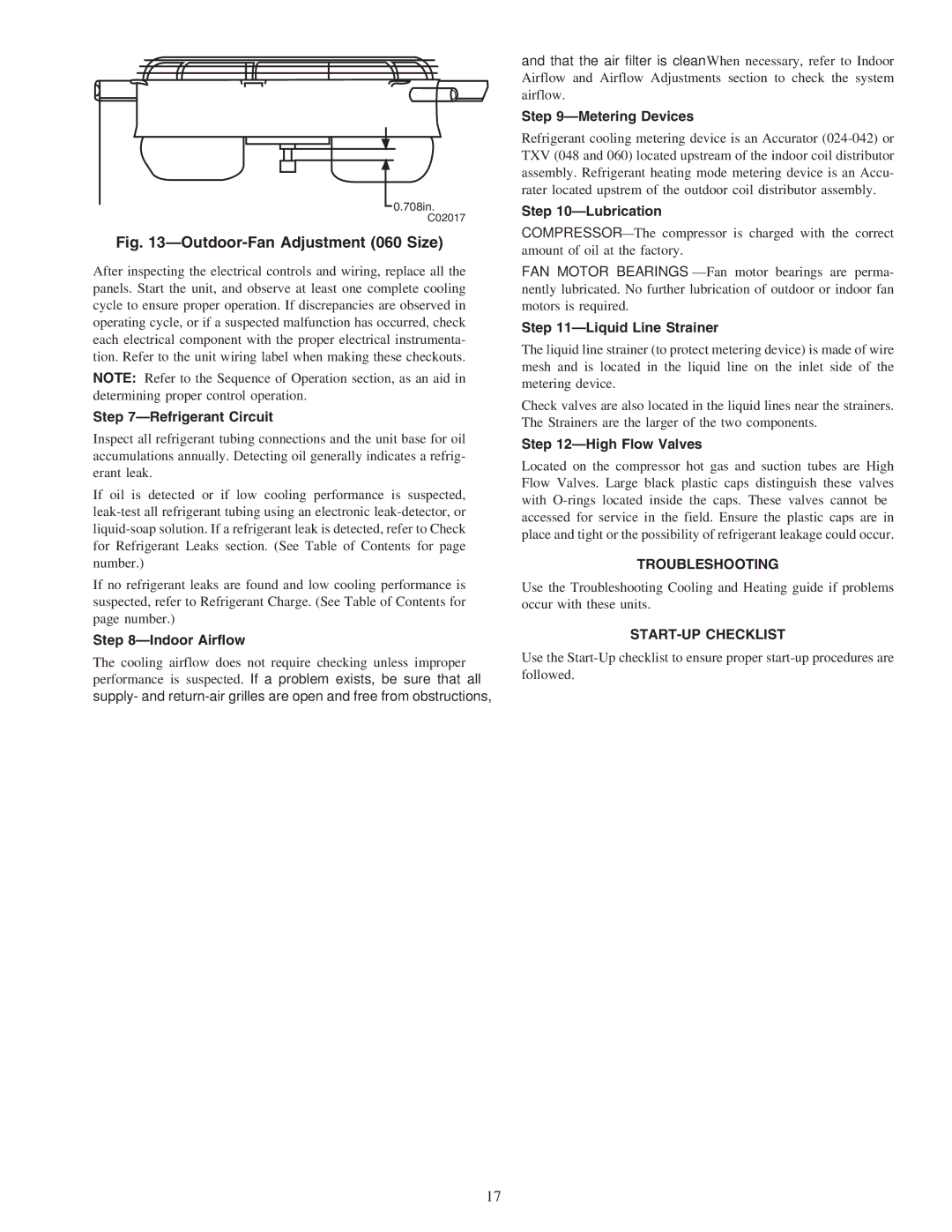 Carrier 50ZHA024-060 instruction manual Troubleshooting, START-UP Checklist 