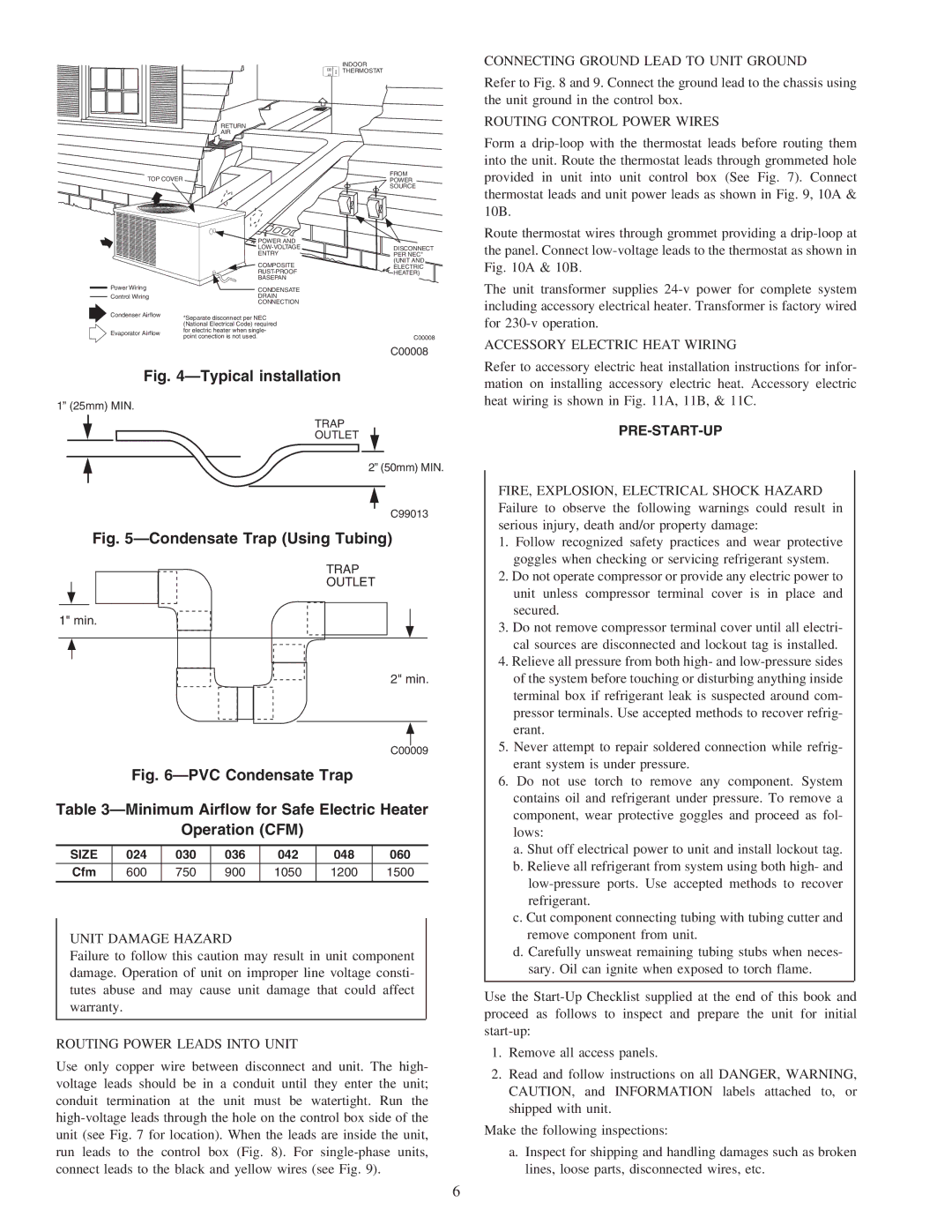 Carrier 50ZHA024-060 instruction manual Pre-Start-Up, Size 