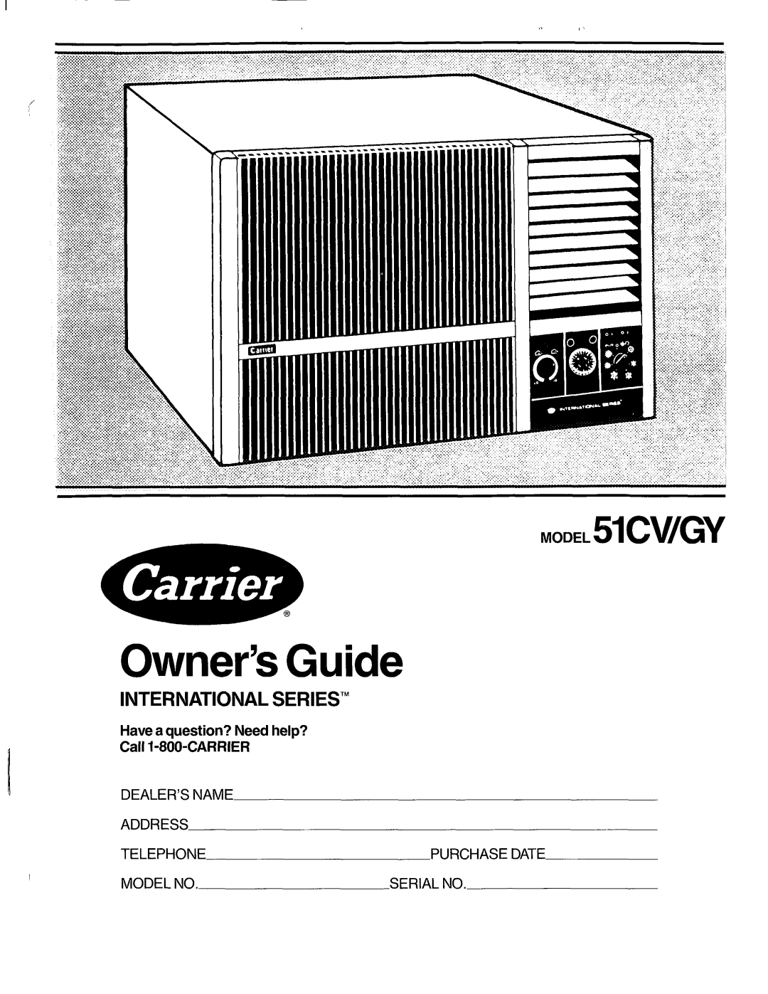 Carrier 51CV/GY manual 