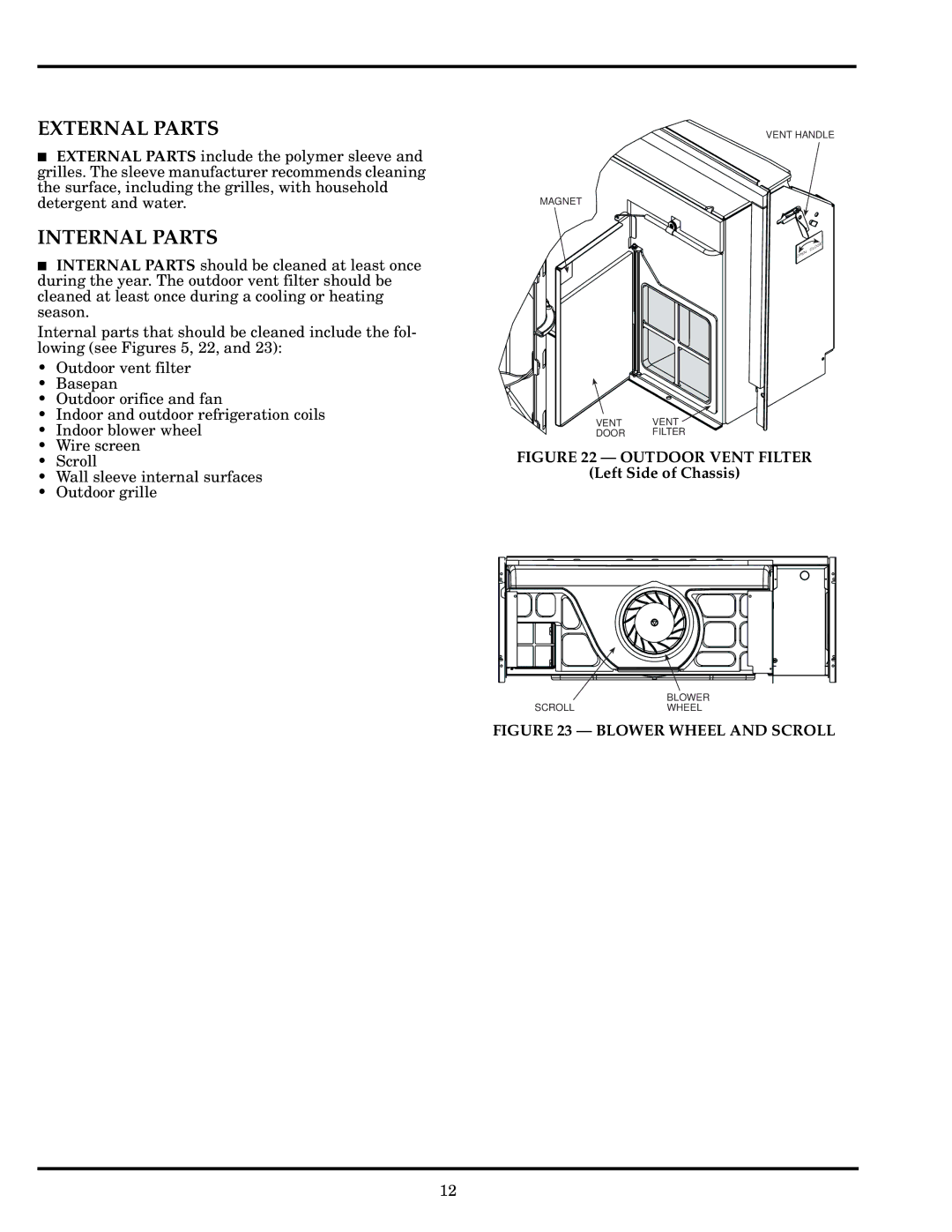 Carrier 52P owner manual External Parts, Internal Parts 