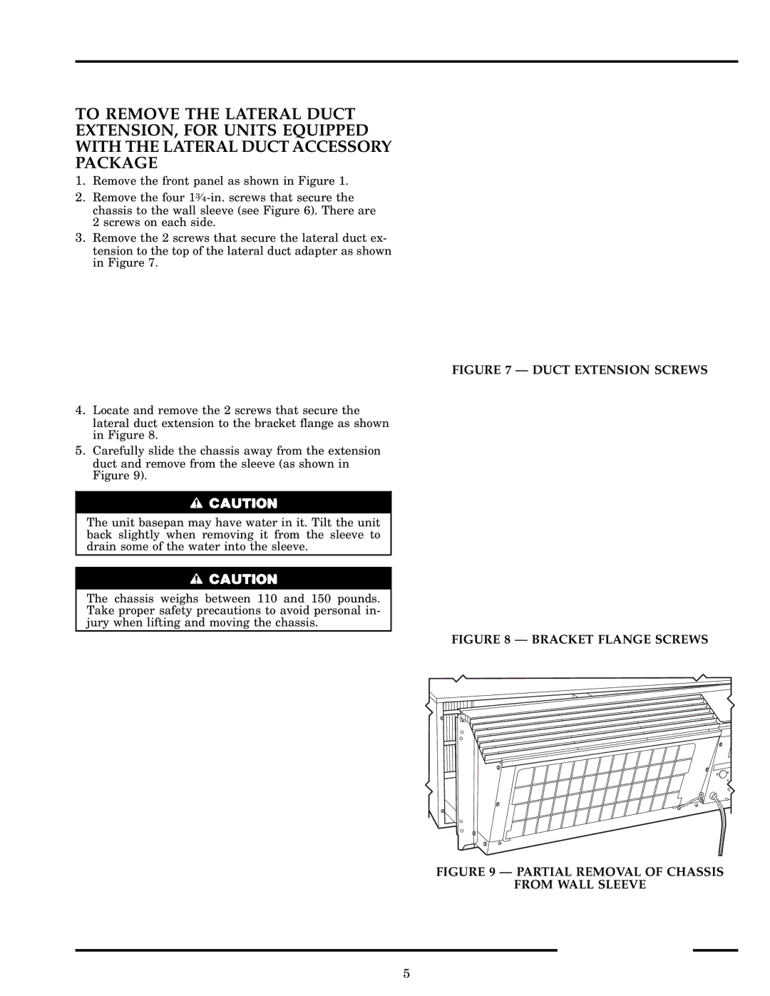 Carrier 52S manual Duct Extension Screws 