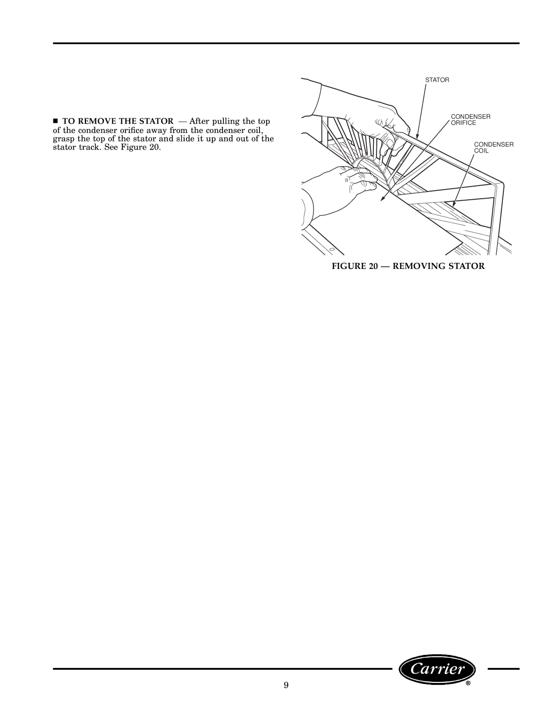 Carrier 52S manual Removing Stator 