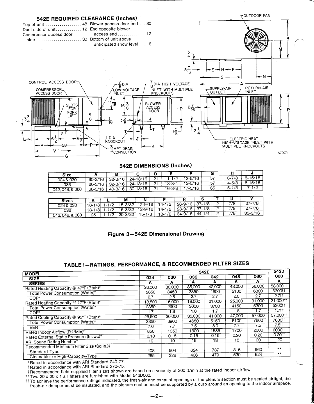 Carrier 542E, 542D060 manual 