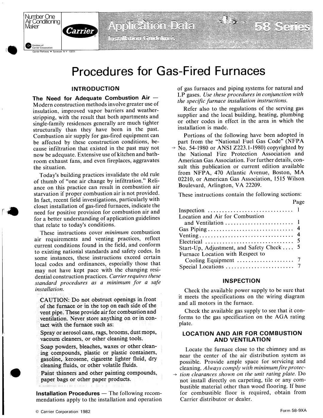 Carrier 58 manual 