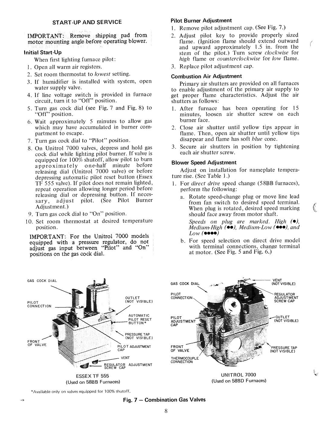 Carrier 58BB, 58BD manual 