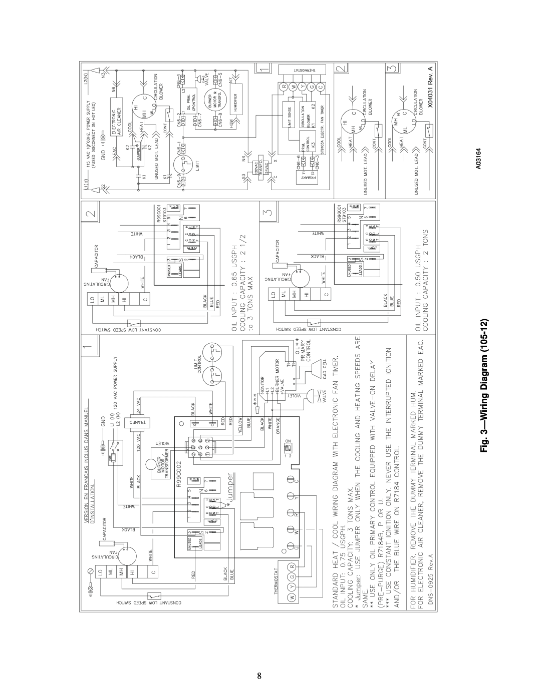 Carrier 58CMA instruction manual WiringDiagram, X04031 Rev. A, A03164 