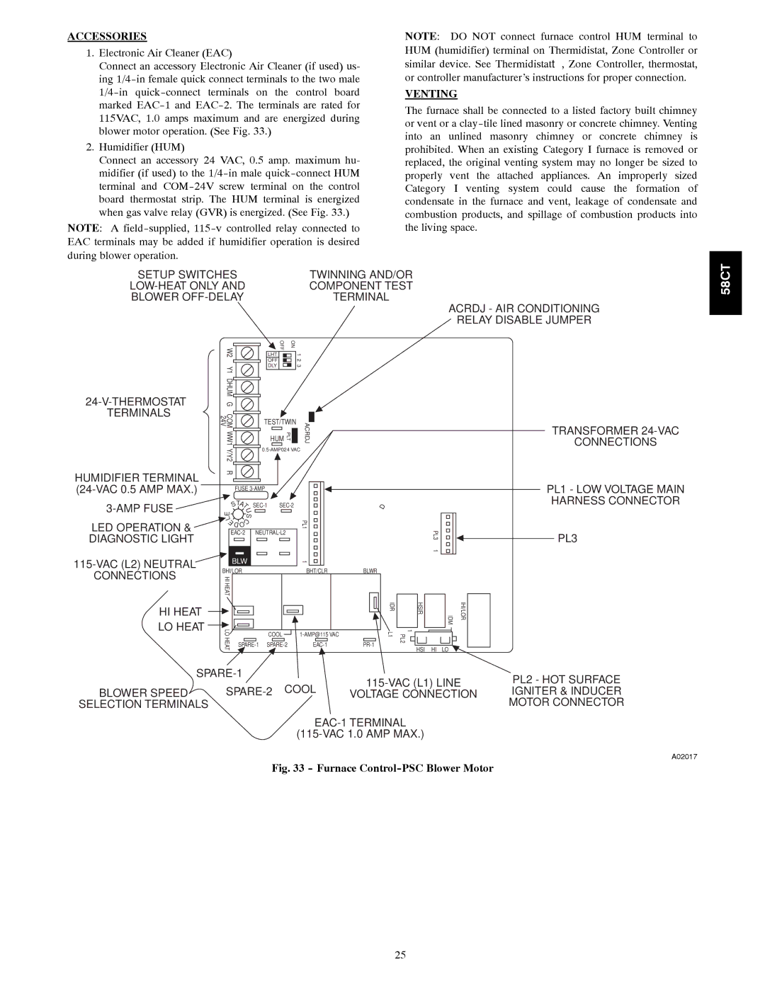 Carrier 58CTA/CTX instruction manual Accessories, Venting 