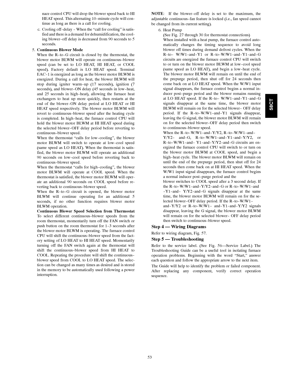 Carrier 58CTA/CTX instruction manual Wiring Diagrams, Troubleshooting, Continuous Blower Mode 