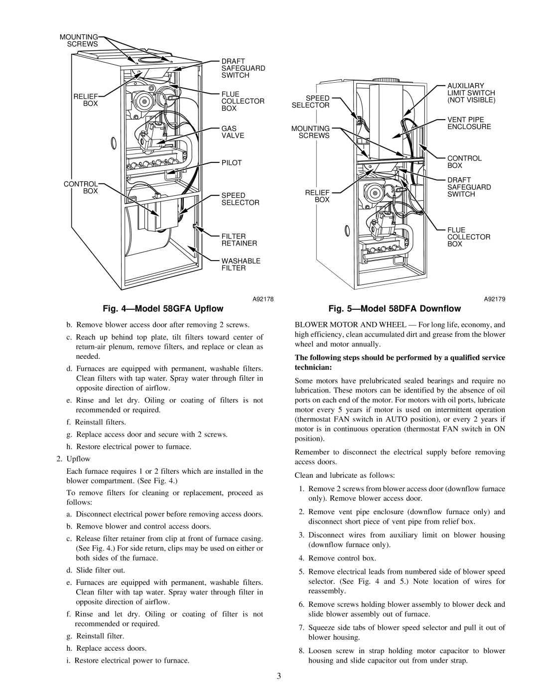 Carrier 58DFA instruction manual A92178, A92179 