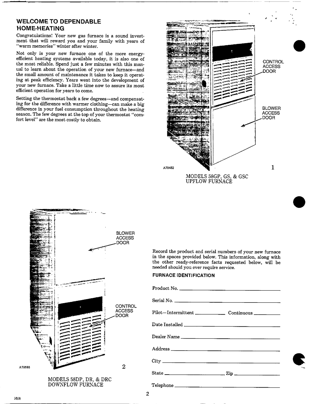 Carrier 58DR, 58DP, 58GS, 58GP manual 