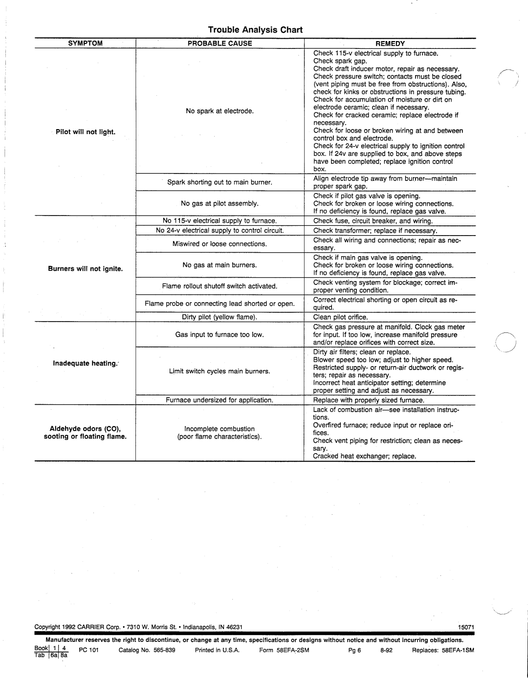 Carrier 58EFA manual 